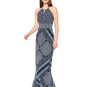 NWT London Times Women's Keyhole Halter Maxi Dress